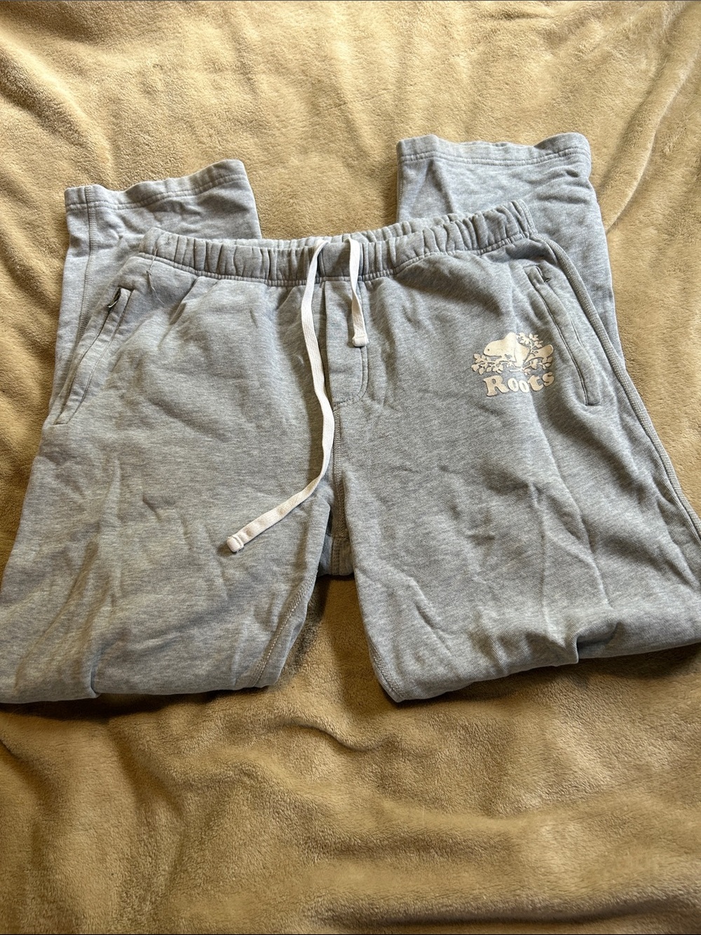 Roots Heather Gray Jogger Sweatpants with Drawstring